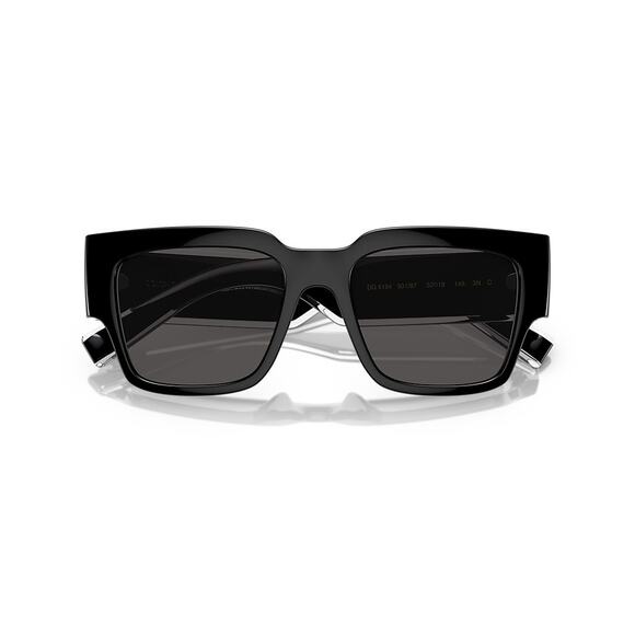 NEW Dolce & Gabbana DG6184 Black Square Logo Sunglasses Wide Fit Modern Luxe main image 15
